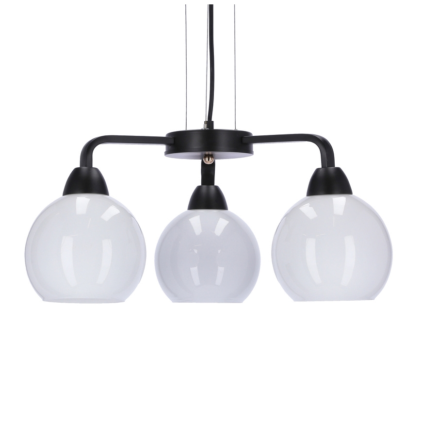 Lámpara colgante CALDERA 3xE27/60W/230V negro