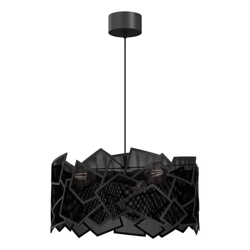 Lámpara colgante CAMO 3xE27/15W/230V negro