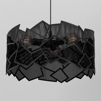Lámpara colgante CAMO 3xE27/15W/230V negro