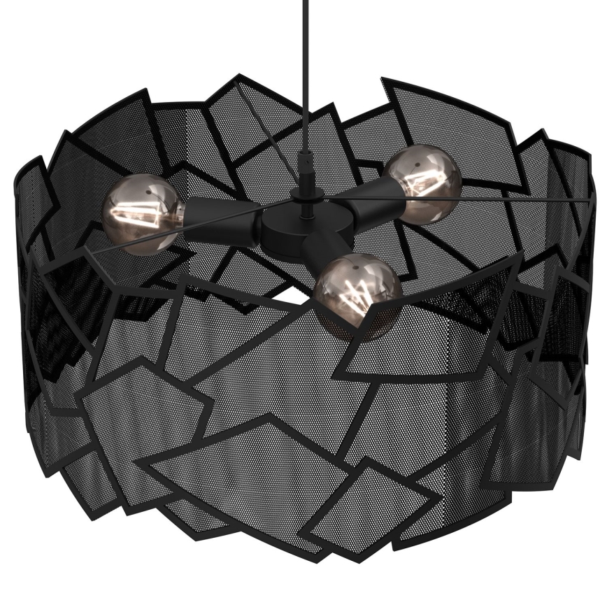Lámpara colgante CAMO 3xE27/15W/230V negro