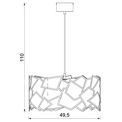 Lámpara colgante CAMO 3xE27/15W/230V negro
