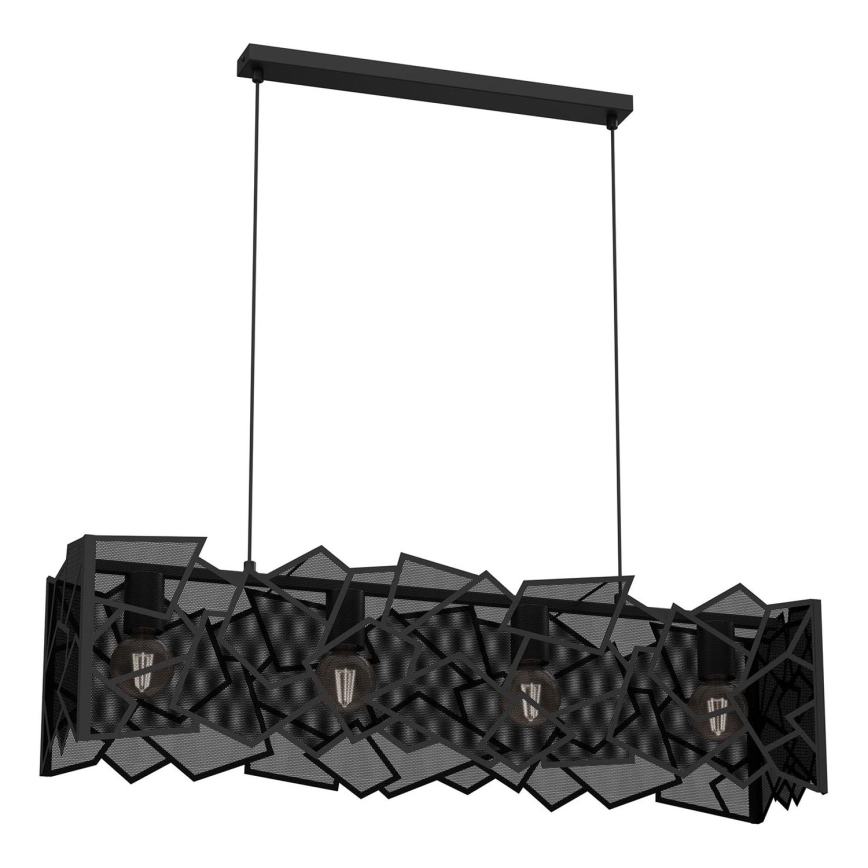 Lámpara colgante CAMO 4xE27/15W/230V negro