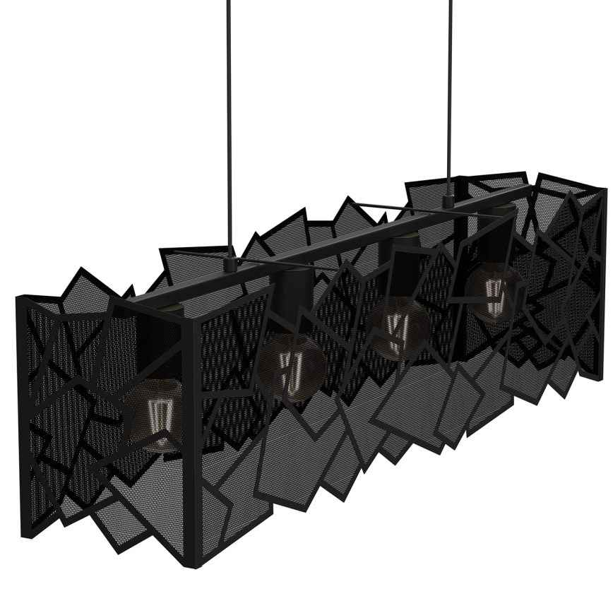 Lámpara colgante CAMO 4xE27/15W/230V negro