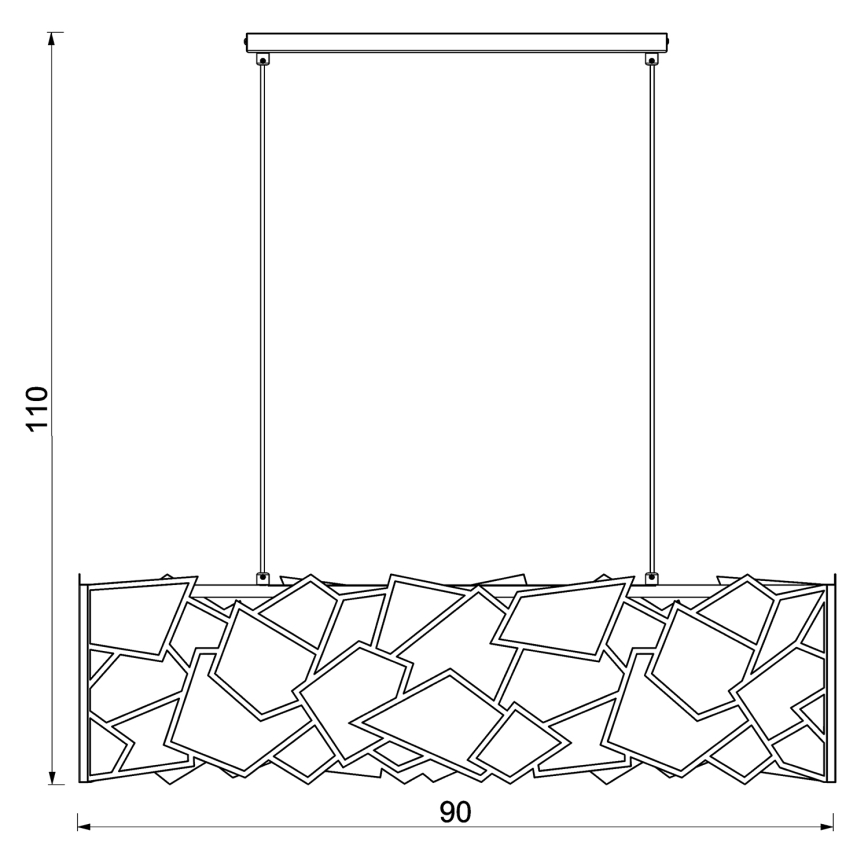 Lámpara colgante CAMO 4xE27/15W/230V negro