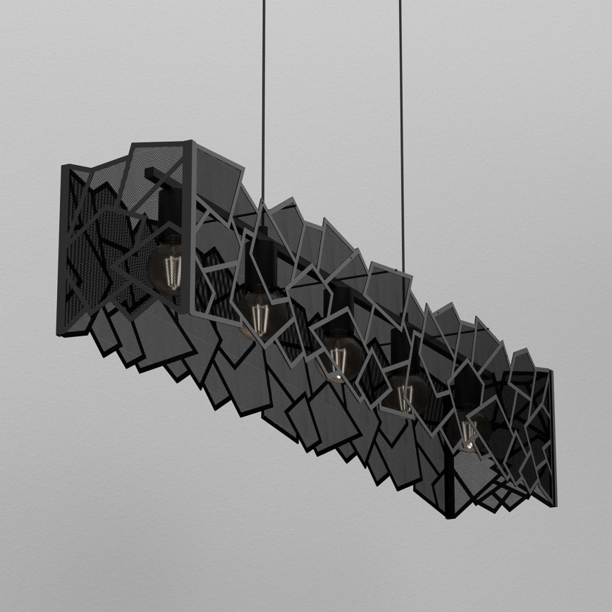 Lámpara colgante CAMO 5xE27/15W/230V negro
