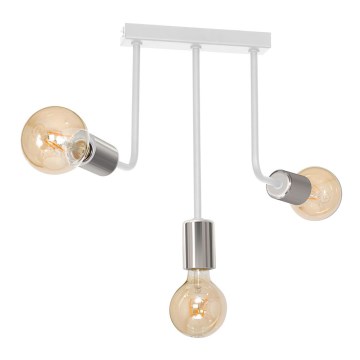 Lámpara colgante CANDELA 3xE27/15W/230V blanco/cromo brillante