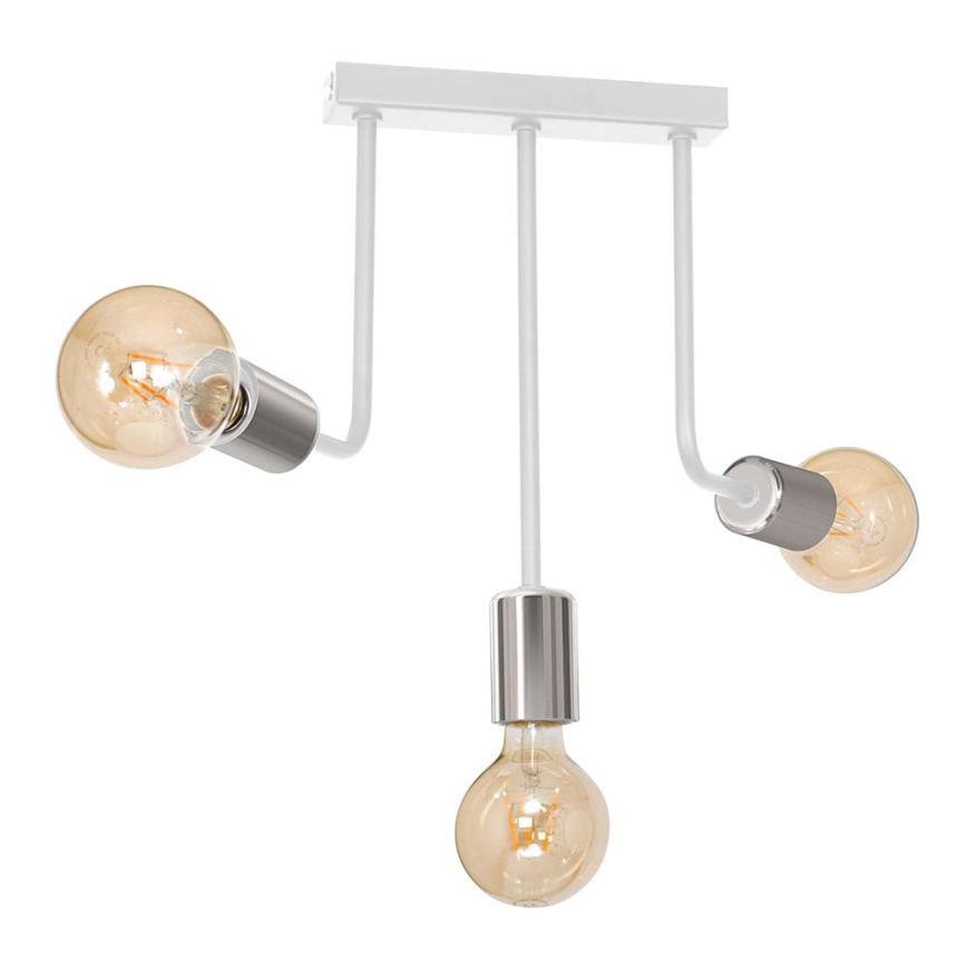Lámpara colgante CANDELA 3xE27/15W/230V blanco/cromo brillante