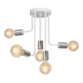 Lámpara colgante CANDELA 5xE27/15W/230V blanco/cromo brillante