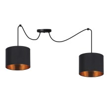 Lámpara colgante CANDIDA 2xE27/40W/230V negro/cobre