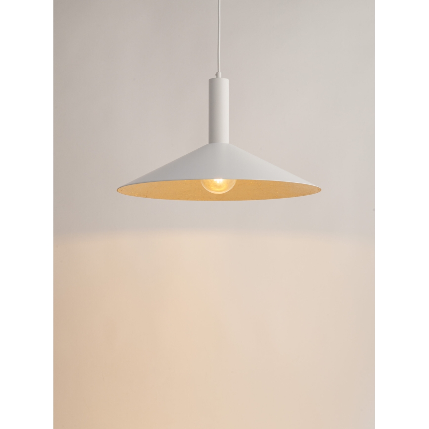 Lámpara colgante CAPRI 1xE27/15W/230V diá. 50 cm blanco/dorado