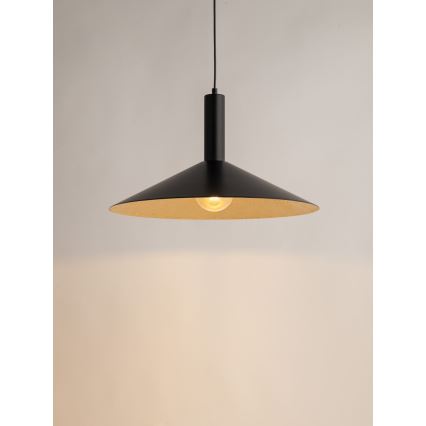 Lámpara colgante CAPRI 1xE27/15W/230V diá. 50 cm negro/dorado