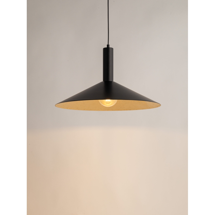 Lámpara colgante CAPRI 1xE27/15W/230V diá. 50 cm negro/dorado
