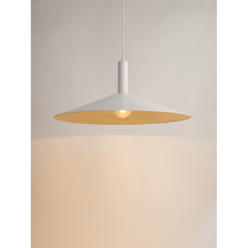 Lámpara colgante CAPRI 1xE27/15W/230V diá. 70 cm blanco/dorado