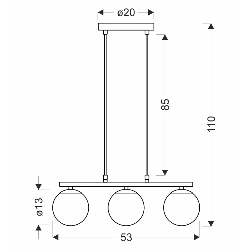 Lámpara colgante CARRINE 3xE14/40W/230V marrón