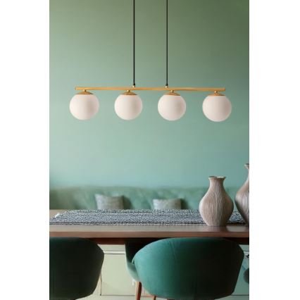 Lámpara colgante CARRINE 4xE14/40W/230V marrón