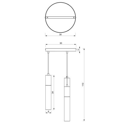 Lámpara colgante CASSA 3xGU10/8W/230V blanco