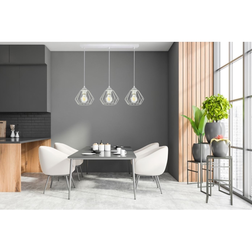 Lámpara colgante CEED 3xE27/60W/230V gris