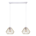 Lámpara colgante CEED GOLD 2xE27/60W/230V blanco/dorado