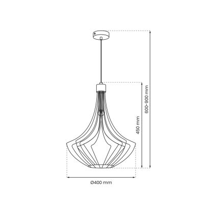 Lámpara colgante CESTA 1xE27/60W/230V negro