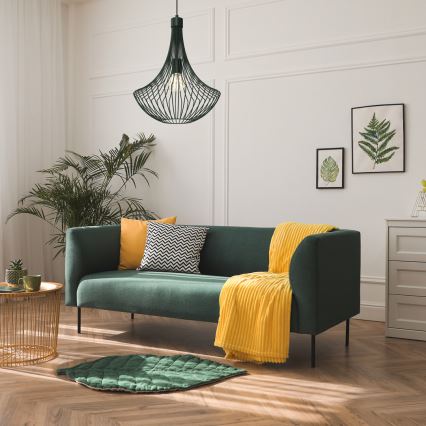 Lámpara colgante CESTA 1xE27/60W/230V verde
