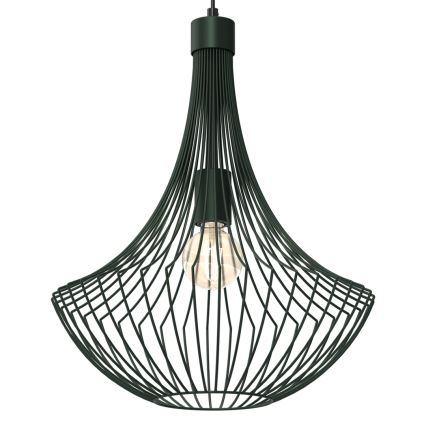 Lámpara colgante CESTA 1xE27/60W/230V verde