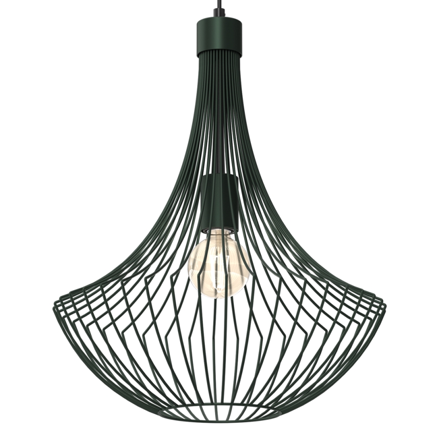 Lámpara colgante CESTA 1xE27/60W/230V verde