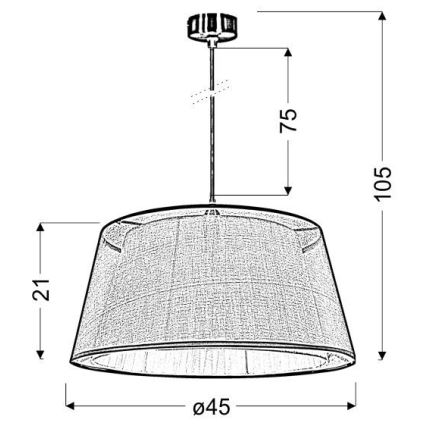 Lámpara colgante CHARLIE 1xE27/60W/230V beige