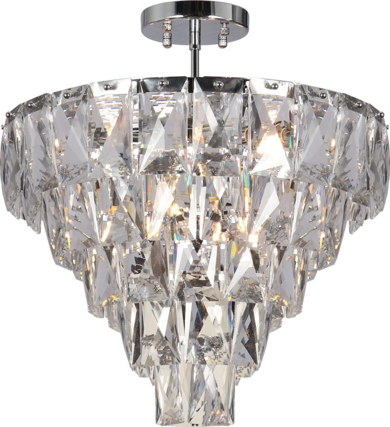 Lámpara colgante CHELSEA 6xE14/40W/230V diá. 50 cm cromo brillante