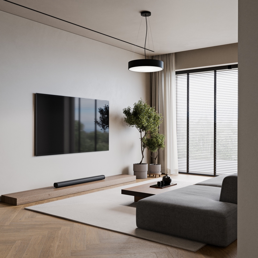 Lámpara colgante CLEO 3xE27/24W/230V diá. 40 cm negro