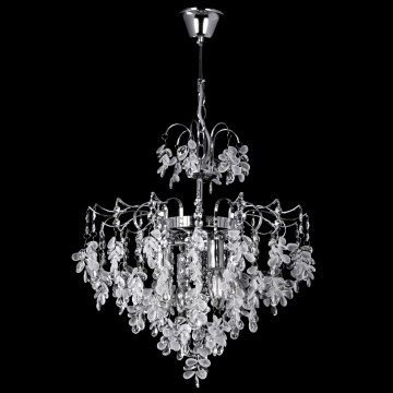 Lámpara colgante con cadena 4xE14/60W/230V diá. 40 cm cromo brillante