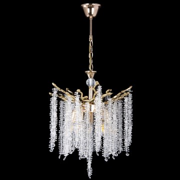 Lámpara colgante con cadena 5xE14/60W/230V diá. 50 cm dorado