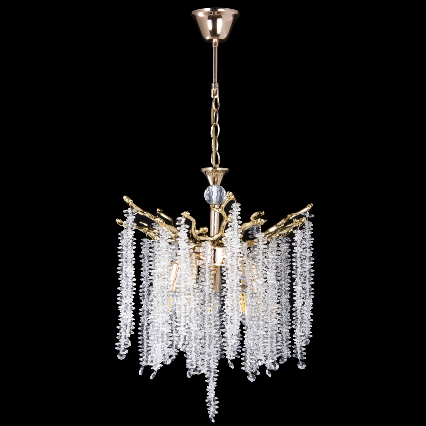 Lámpara colgante con cadena 5xE14/60W/230V diá. 50 cm dorado