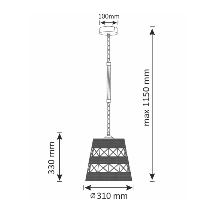 Lámpara colgante con cadena ALMA 1xE27/20W/230V
