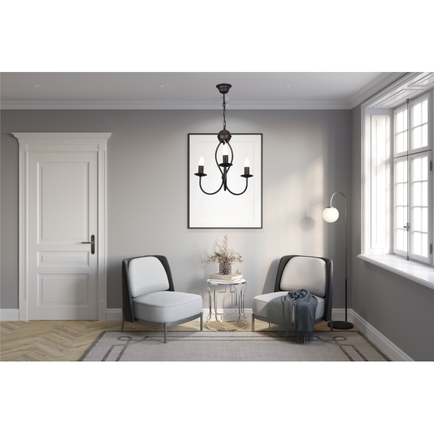 Lámpara colgante con cadena ARTHUR 3xE14/40W/230V