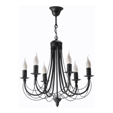 Lámpara colgante con cadena AUREA 6xE14/40W/230V