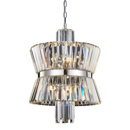 Lámpara colgante con cadena AURELIA 8xE14/40W/230V cromo mate