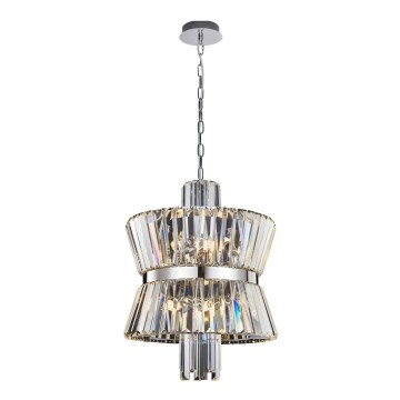 Lámpara colgante con cadena AURELIA 8xE14/40W/230V cromo mate