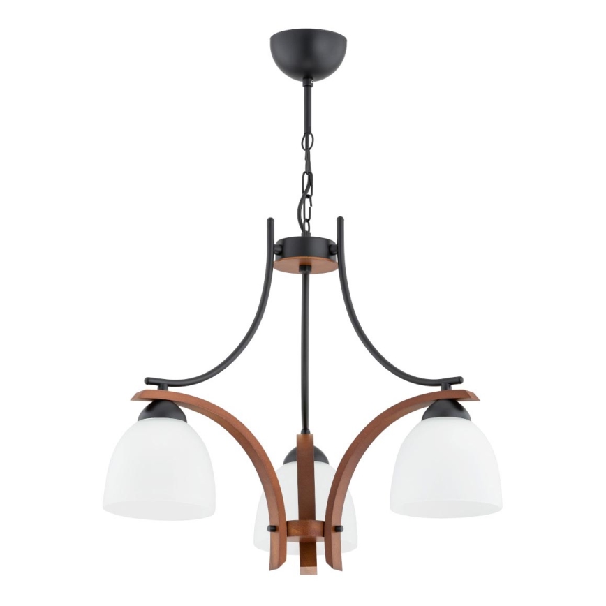 Lámpara colgante con cadena BAFIA 3xE27/15W/230V marrón