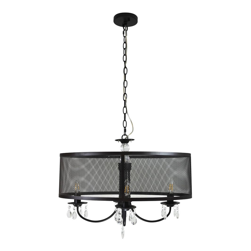 Lámpara colgante con cadena BRESSO 4xE14/12W/230V negro