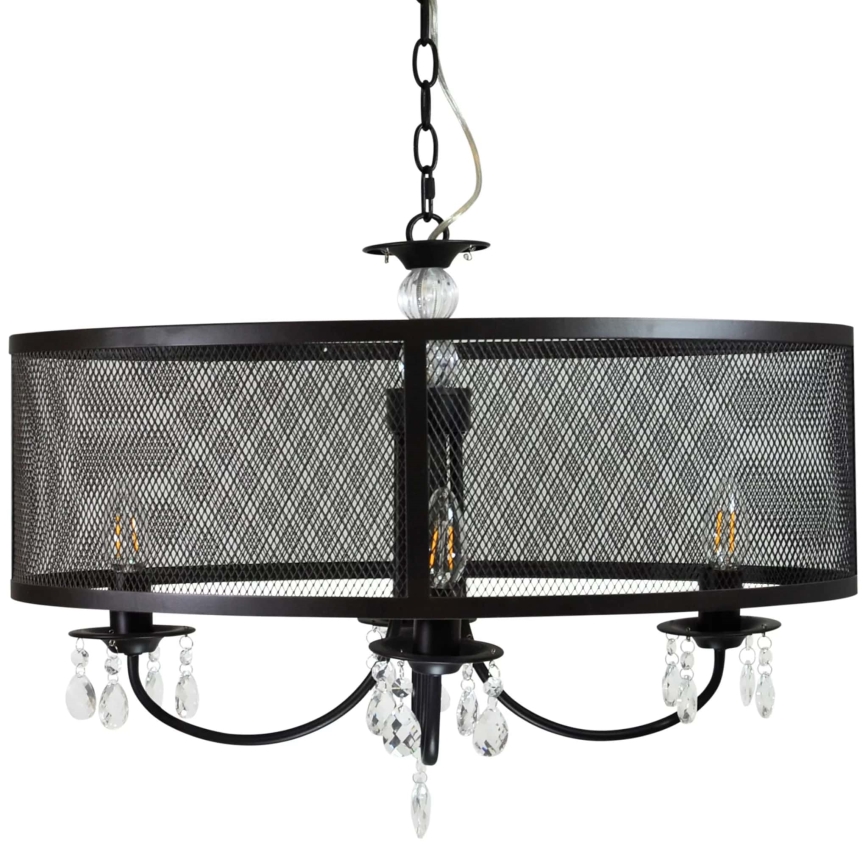 Lámpara colgante con cadena BRESSO 4xE14/12W/230V negro