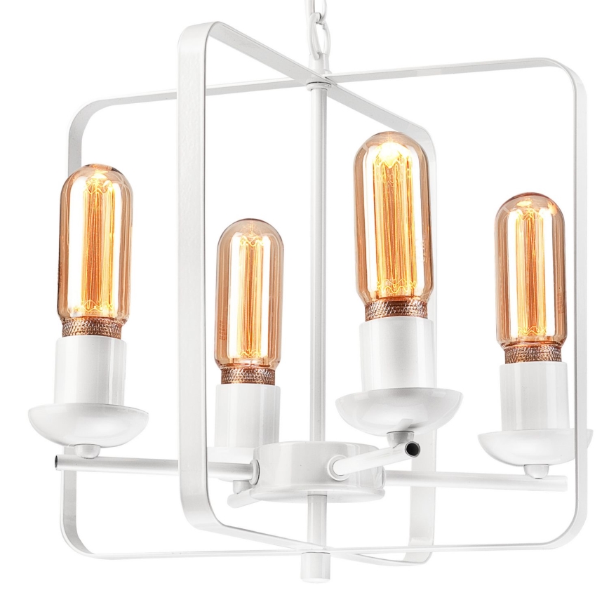 Lámpara colgante con cadena CEDRIC II 4xE27/60W/230V blanco