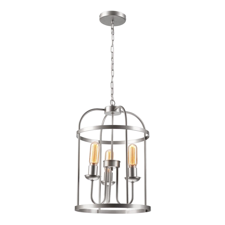 Lámpara colgante con cadena CONSTANTINE 3xE27/60W/230V cromo mate