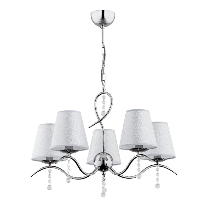Lámpara colgante con cadena DIVA 5xE14/10W/230V cromo brillante