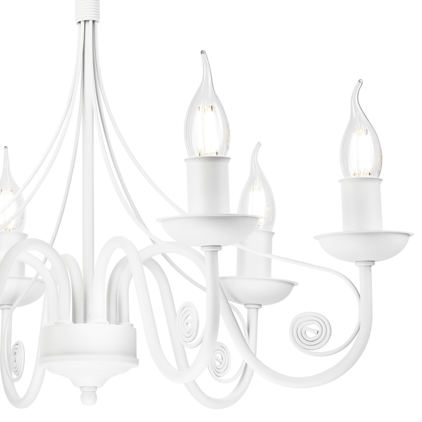 Lámpara colgante con cadena DONATO 6xE14/40W/230V blanco