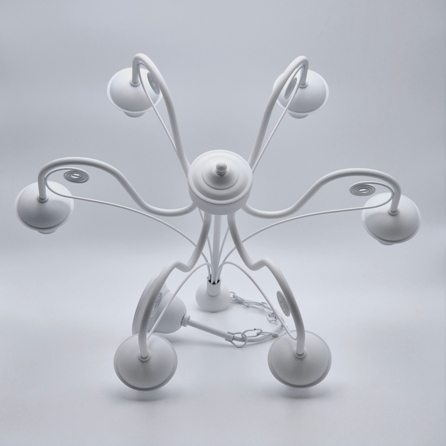 Lámpara colgante con cadena DONATO 6xE14/40W/230V blanco