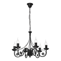 Lámpara colgante con cadena DONATO 6xE14/40W/230V negro