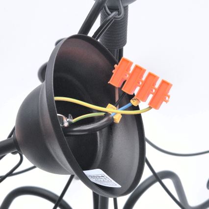 Lámpara colgante con cadena DONATO 6xE14/40W/230V negro