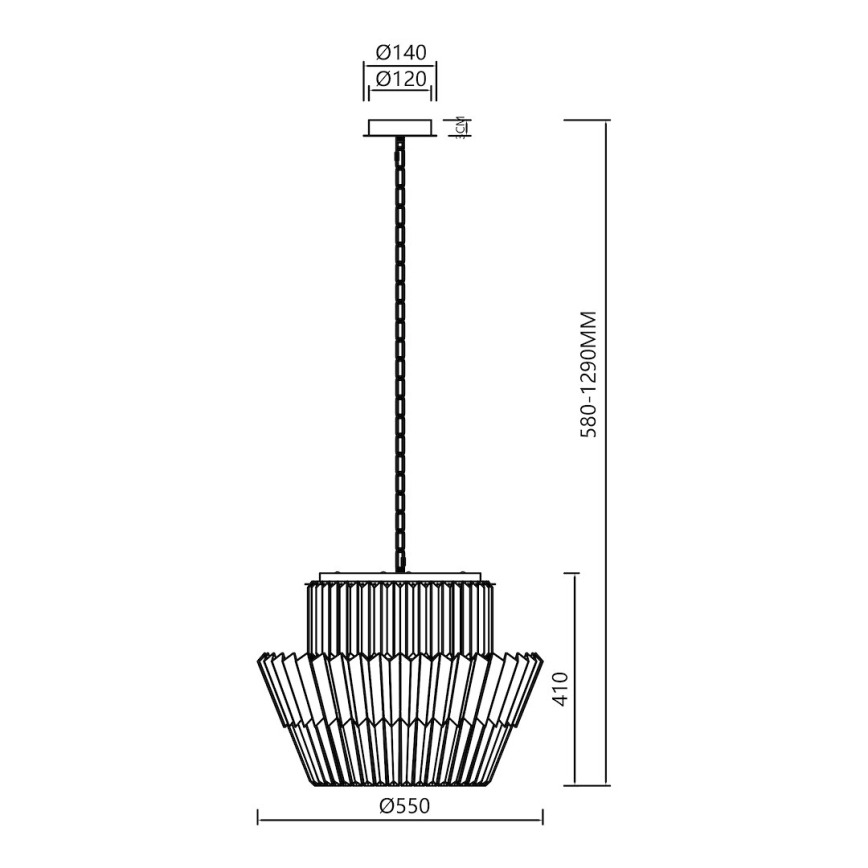 Lámpara colgante con cadena DONNA 12xE14/40W/230V diá. 55 cm cromo mate