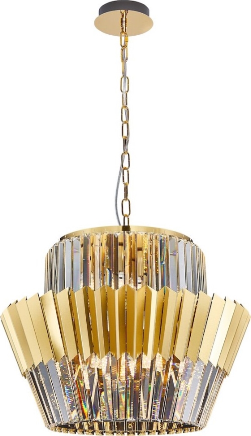 Lámpara colgante con cadena DONNA 12xE14/40W/230V diá. 55 cm dorado