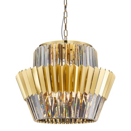 Lámpara colgante con cadena DONNA 12xE14/40W/230V diá. 55 cm dorado